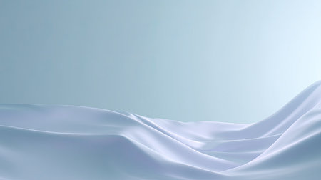 A smooth, flowing fabric drapes elegantly across minimalistic background, creating serene and calming atmosphere. soft texture and gentle curves evoke sense of tranquility and sophisticationの素材