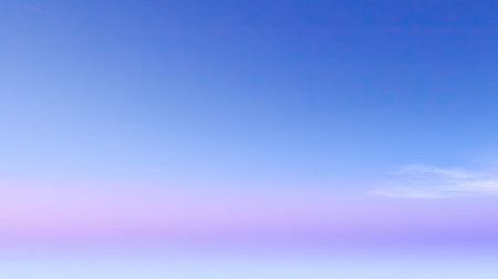 A serene sky with soft gradient transitioning from light blue to gentle purple, creating calming atmosphere. subtle hues evoke sense of tranquility and peace, perfect for minimalist designsの素材