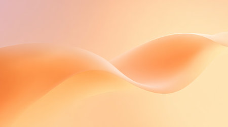 A smooth, flowing abstract background in soft peach and cream tones, creating serene and minimalist atmosphere. gentle curves evoke sense of calm and tranquilityの素材