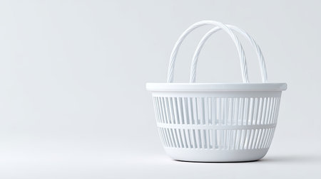 A minimalist shopping basket isolated with shadow, showcasing clean design and practical use for various items. this versatile basket is perfect for organizing and carrying essentialsの素材