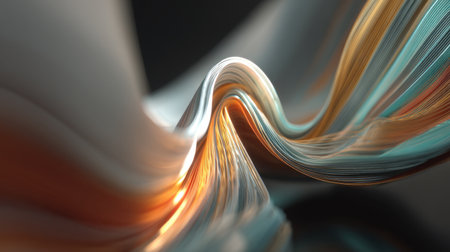 A stunning abstract composition showcasing colorful waves of light undulating in a fluid motion, creating a sense of energy and dynamic beauty perfect for modern art enthusiasts.の素材