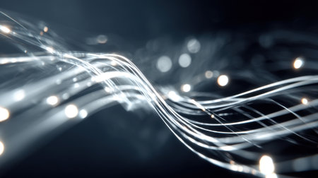 Captivating and dreamy light waves in motion create an abstract background perfect for various creative projects, enhancing visuals with elegance and movement.の素材