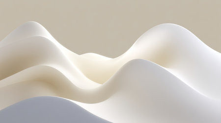 This serene abstract image features smooth curves and flowing forms in neutral tones, invoking feelings of tranquility and elegance in a minimalist setting.の素材