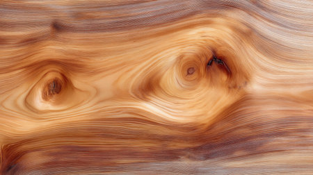 This captivating image features a natural wood grain texture, showcasing intricate swirls and knots that add character and warmth to any design project.の素材