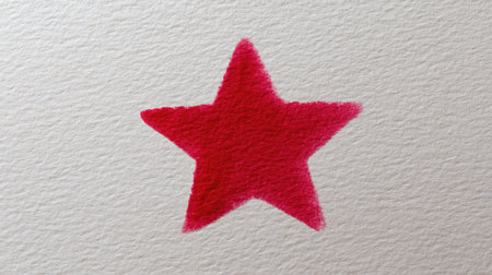 A vibrant red star shape sits prominently on a textured background, offering a versatile design element for various creative projects. Perfect for art and educational materials.の素材