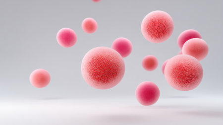 Vivid and colorful spheres float gracefully in the air, creating a dynamic and enchanting visual that inspires creativity and exploration.の素材