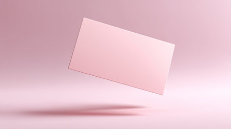This image showcases a minimalist floating card on a soft pink background, ideal for designs, presentations, and branding projects emphasizing simplicity and elegance.の素材