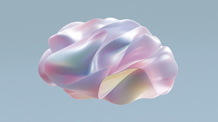 This abstract representation of a brain features fluid shapes and soft colors that evoke creativity and innovation, perfect for modern design projects.の素材