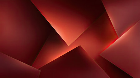 A captivating abstract red geometric background featuring layered shapes and soft light highlights, ideal for modern design projects and creative uses.の素材