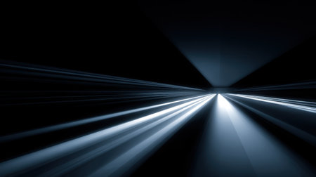 A striking abstract image featuring light rays emerging from darkness, creating a captivating sense of depth and energy in a minimalist and artistic composition.の素材