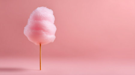 A light pink cotton candy on pastel background evokes sense of sweetness and nostalgia, perfect for celebrations and fairsの素材