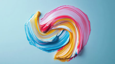 This captivating abstract image showcases a dynamic swirl of vibrant colors, perfect for backgrounds or artistic projects that demand visual energy and creativity.の素材