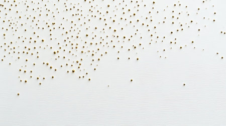 A captivating abstract image featuring scattered golden dots on a soft white background, perfect for artistic projects or modern designs.の素材