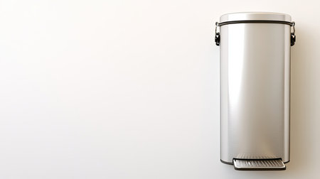 This sleek stainless steel trash bin features a foot pedal for hands-free use, perfect for maintaining cleanliness in kitchens or offices while enhancing modern decor.の素材