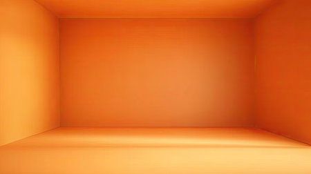 A serene and vibrant abstract interior space featuring smooth orange walls and soft lighting, ideal for minimalist artistic designs and creative projects.の素材