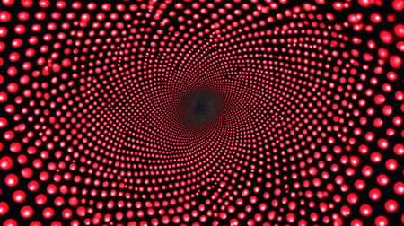 This mesmerizing abstract image features a vortex of red circular lights against a striking black backdrop, evoking movement and depth suitable for various creative projects.の素材