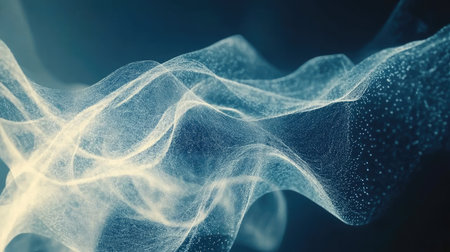 An abstract portrayal of ethereal waves of light, featuring a captivating blend of textures and soft colors that evoke a sense of serenity and creativity for artistic projects.の素材