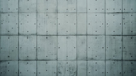 This image features a textured concrete wall with a grid pattern and small holes. The minimalist design evokes a modern industrial aesthetic suitable for various projects.の素材