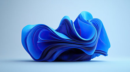 This striking abstract image features a smooth blue wave form that conveys elegance and fluidity, perfect for use in modern design projects or digital art.の素材