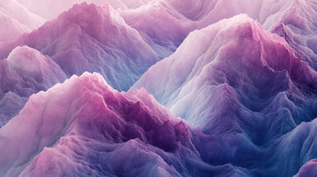 Discover an abstract landscape featuring soft-focused mountain peaks in vibrant shades of pink and purple, creating a serene and eye-catching visual experience.の素材