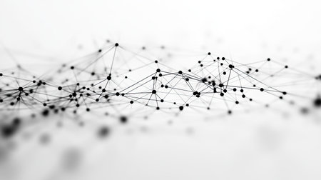 This image features an abstract representation of a network connection, showcasing intricate lines and nodes that symbolize digital communication and connectivity.の素材