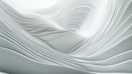 Discover an abstract composition featuring smooth white waves in a serene and minimalist design. Perfect for modern art and interior decor themes.の素材