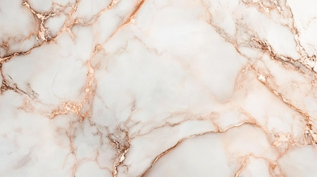Stunning white marble surface featuring delicate rose gold veins, perfect for enhancing elegant designs in various projects. Ideal for backgrounds and decoration.の素材