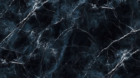 This image showcases a dark black marble texture with striking white veins, perfect for use in elegant backgrounds or sophisticated design projects.の素材