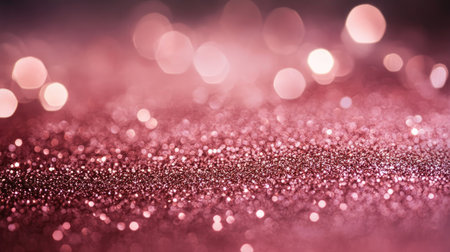 A stunning pink glitter background featuring a soft bokeh effect and sparkling details. Perfect for celebrations, design projects, or festive aesthetics.の素材