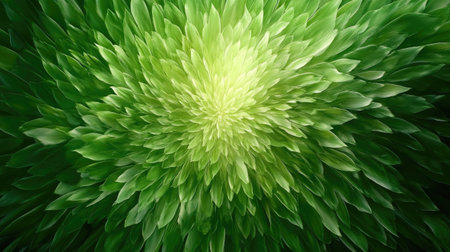 A stunning display of vibrant green leaves arranged in a circular formation, creating a lush and refreshing nature background ideal for various projects.の素材