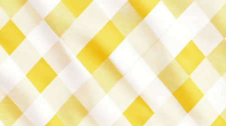 This image features a bright and cheerful yellow and white checkered pattern, perfect for textiles, backgrounds, and various design projects. Ideal for summer themes!の素材