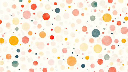 This vibrant abstract image features colorful dots on a white background, perfect for creative projects, digital applications, and modern artwork.の素材