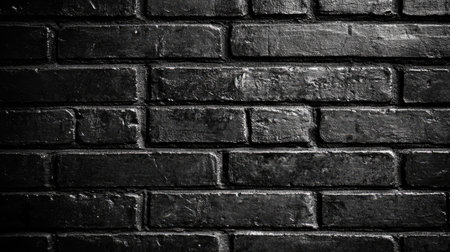 This image features a detailed dark brick wall, providing a textured backdrop suitable for various creative projects, including graphic design and photography.の素材