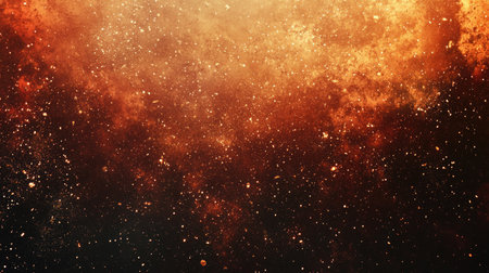 Vibrant cosmic background showcasing an artistic arrangement of stars and nebula. This image captures the beauty and mystery of outer space in stunning orange tones.の素材