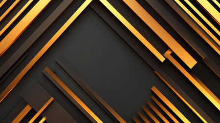 Captivating abstract design featuring golden lines on a dark backdrop. Ideal for modern projects, this image adds elegance and sophistication to various visual applications.の素材