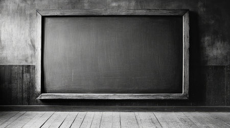 Magnifying glass placed on an empty blackboard surface, offering a dramatic and clean layout for textの素材