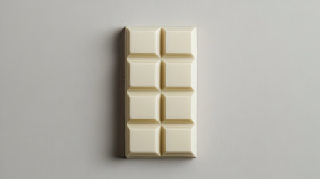 White chocolate bars placed symmetrically on a light gray background with ample space.の素材