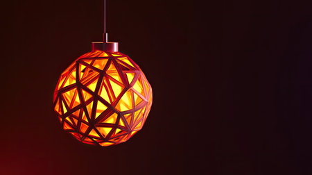 A stunning modern pendant lamp featuring a geometric design that exudes a warm glow. Ideal for enhancing contemporary interior spaces with creativity and elegance.の素材