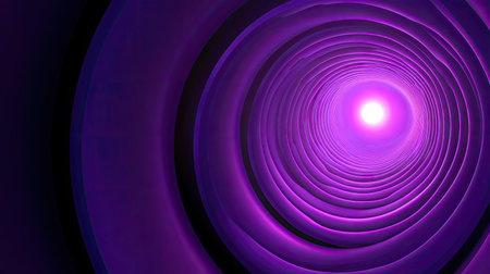 This captivating abstract image features a vibrant purple tunnel spiraling into a radiant light. The dynamic patterns create a surreal atmosphere, evoking a sense of depth and energy.の素材