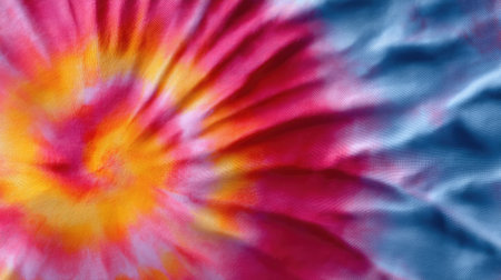 This captivating tie-dye textile features vibrant colors swirling harmoniously together, creating a unique abstract design ideal for various creative projects.の素材