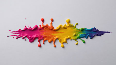 A splash of vibrant paint on a blank white canvas, suggesting the start of a creative idea or artistic journeyの素材