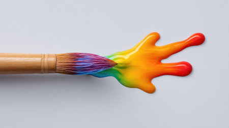 A splash of vibrant paint on a blank white canvas, suggesting the start of a creative idea or artistic journeyの素材