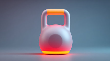 Explore this innovative kettlebell with a unique glowing design, perfect for fitness enthusiasts who appreciate modern aesthetics in their workout gear.の素材
