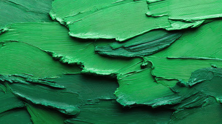 A dynamic abstract green texture showcasing bold brush strokes. Ideal for backgrounds or projects needing a vibrant nature-inspired theme or artistic touch.の素材