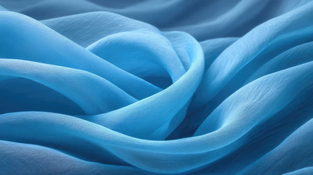 This image showcases a soft and flowing light blue fabric, beautifully capturing its gentle waves and textures, perfect for enhancing design projects and conveying tranquility.の素材