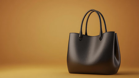 A sleek, minimalistic handbag placed on a smooth background, providing ample space for branding or promotional copy.の素材