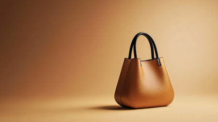 A sleek, minimalistic handbag placed on a smooth background, providing ample space for branding or promotional copy.の素材