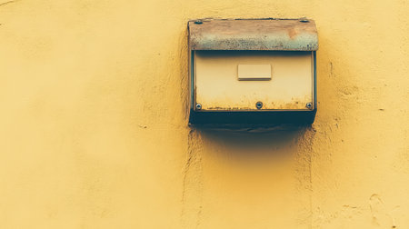 A smart security camera mounted on a wall with a clean background and ample space for text.の素材