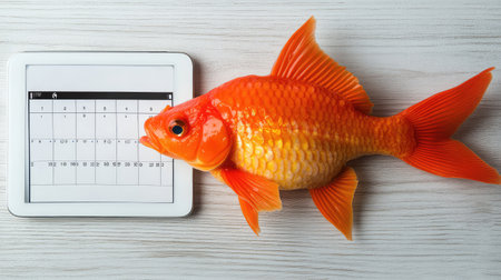 Hybrid work concept with a calendar, tablet, and minimalist decor on a bright wooden desk, copy space for overlayの素材