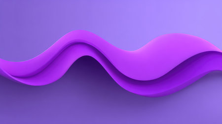 Abstract minimalist design with purple curves crossing over a clean, smooth gradient backgroundの素材